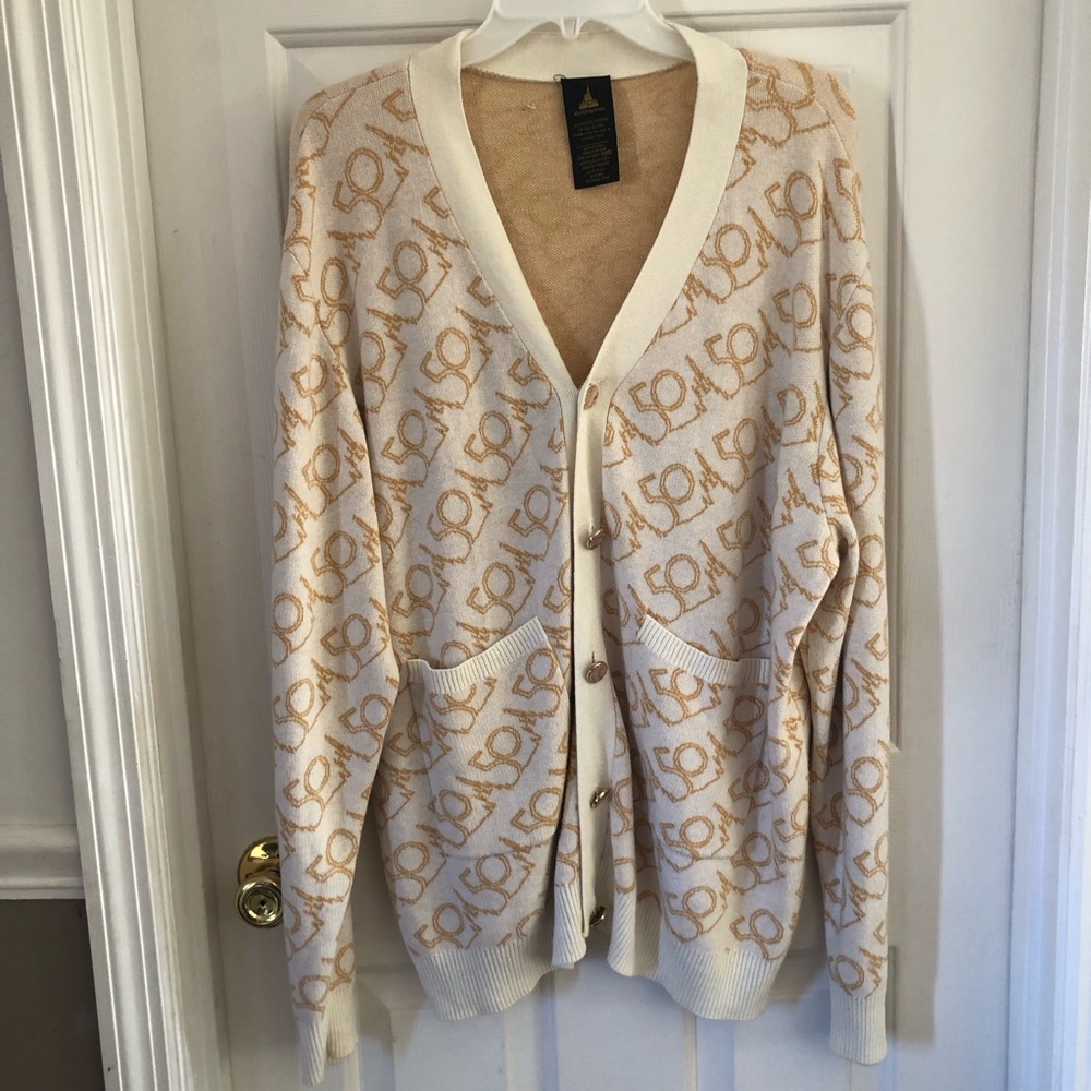 Disney Parks 50th Anniversary Cinderella Castle Cardigan Sweater Adult XXL